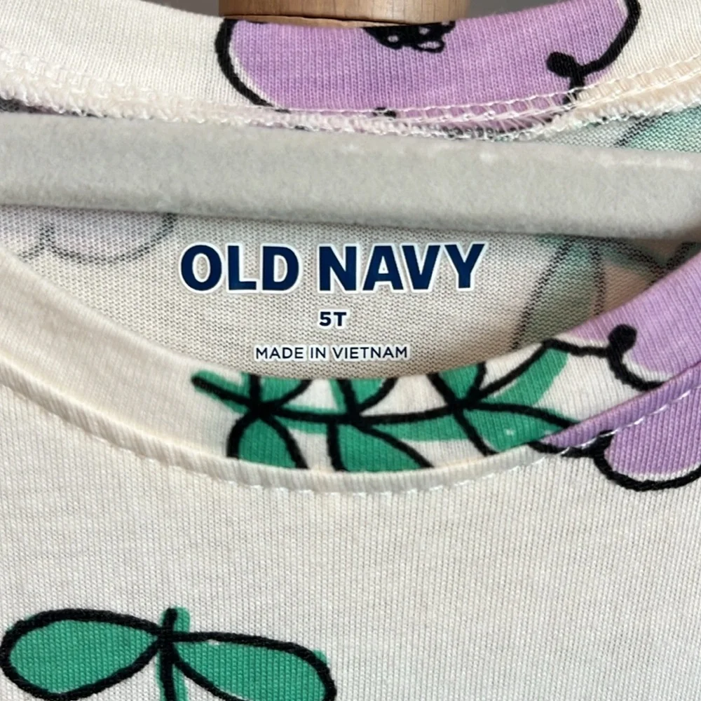 Old Navy White Dress with Lavender Floral Print